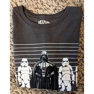 Star Wars Shirt Men's Medium Darth Vader Storm Troopers Graphic T Branded Gray